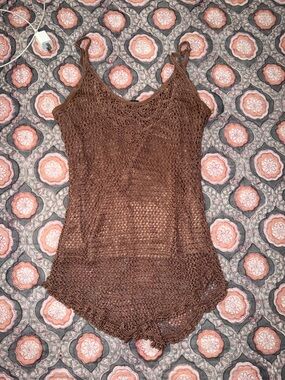 Women’s Brown Crochet Tank Top Vintage